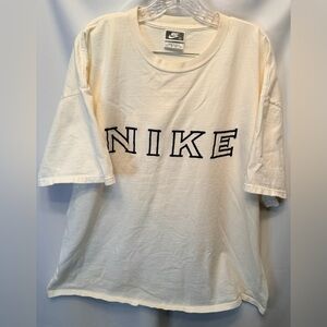 Vintage Nike Men’s XL T-Shirt Made In USA White Black Embroidered NIKE